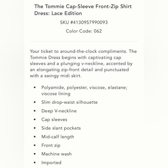 Anthropologie The Tommie Cap-Sleeve Front-Zip Shirt Dress Lace Edition Sz XL NWT - Picture 4 of 14